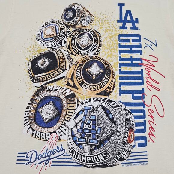 LA Dodgers Shirt Mens Small Mitchell & Ness World Series Championship Rings - Picture 3 of 8